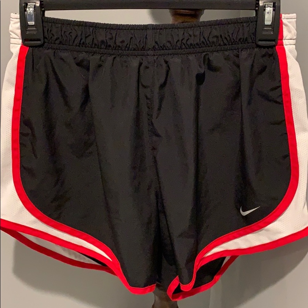 Nike Black and Red Performance Athletic Shorts